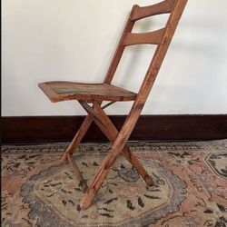 Antique Vintage 1920s 1930s Wood Folding Chair