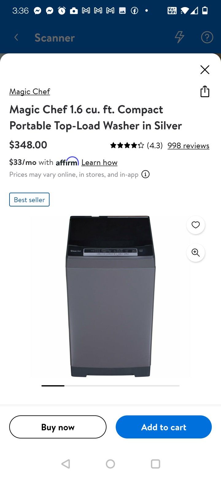 New Magic Chef Top Load Portable Washing Machine