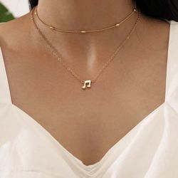 ONE LEFT Stunning 2pc Musical Note Charm and Choker Women’s Fashion Necklace Jewelry Set