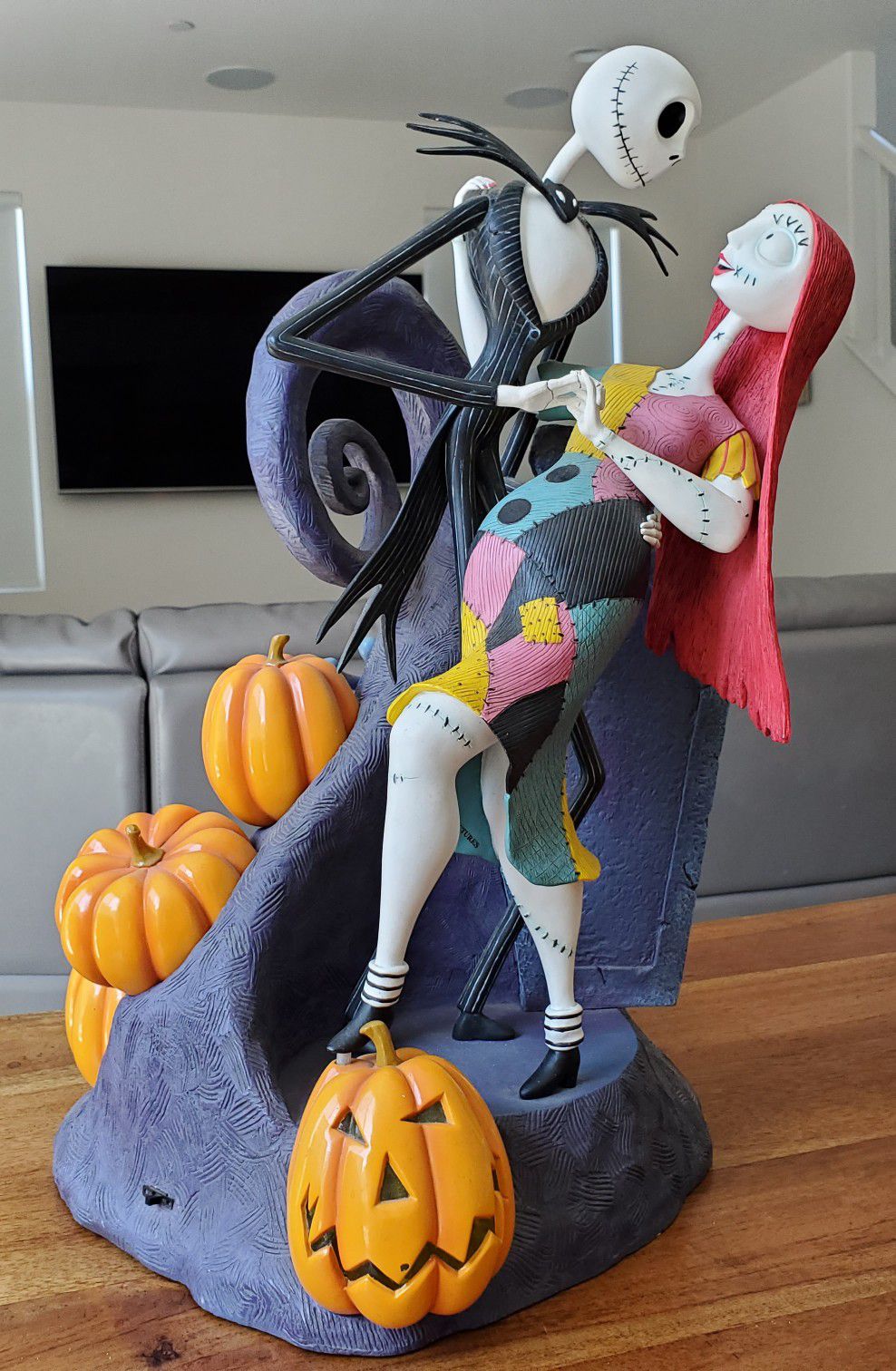 Disney The Nightmare Before Christmas Figure Jack & Sally Big Fig Collectible Statue light-up Figurine