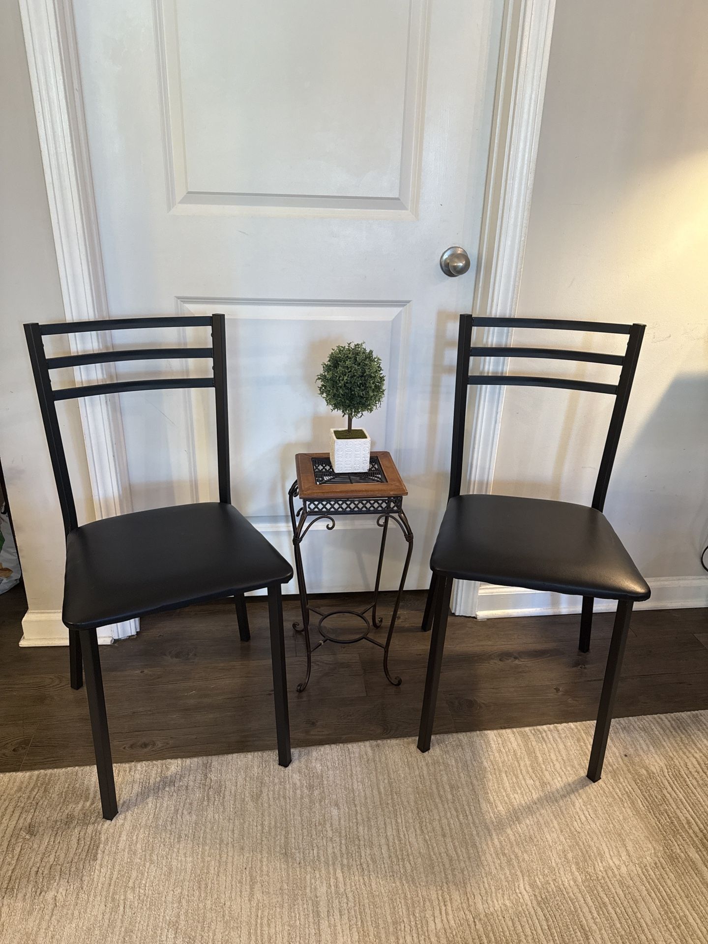 Set Of 2 Black Metal Chairs