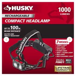 Husky Rechargeable Compact Headlamp 