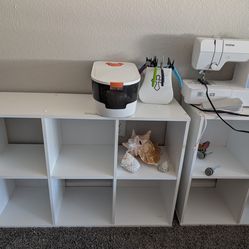 2 White Cube Shelves
