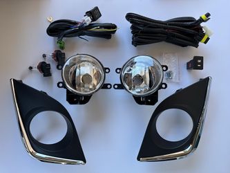 14-16 Toyota Corolla Clear Lens/Chrome Fog Lights With Bezels + Wiring Harness & Switch