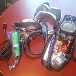 Brand New Dog Supplies, Hair Trimmer, Nail Grinder/Trimmer, Collar's, Leash, Car Harness, And Portable Poop Scooper.  All New!! 