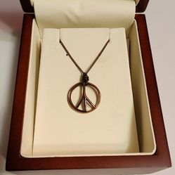 Copper Peace Sign Pendant - Fossil Brand