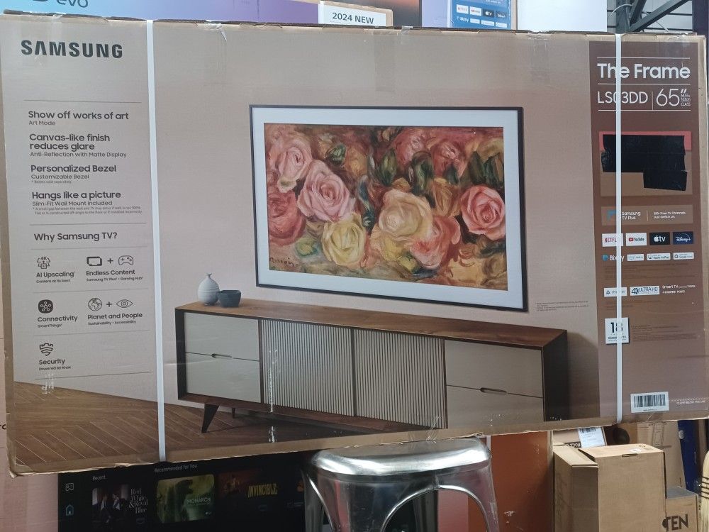 65" Screen QLED Frame TV By Samsung 2024 Model.  Complete Set New In Box With Warranty.  