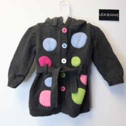 Grey Poka Dot Kids Girls Sweater For Sale 