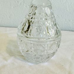 vintage mini glass pineapple trinket box