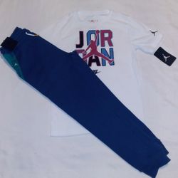 Jordan Boys Youth 2pc Jogger & Tee Set- Medium 