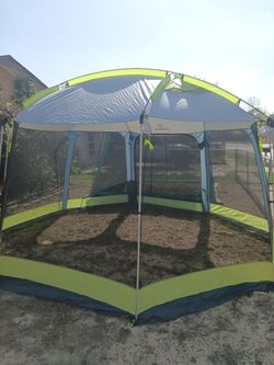 12x12 ft canopy/screened shelter.