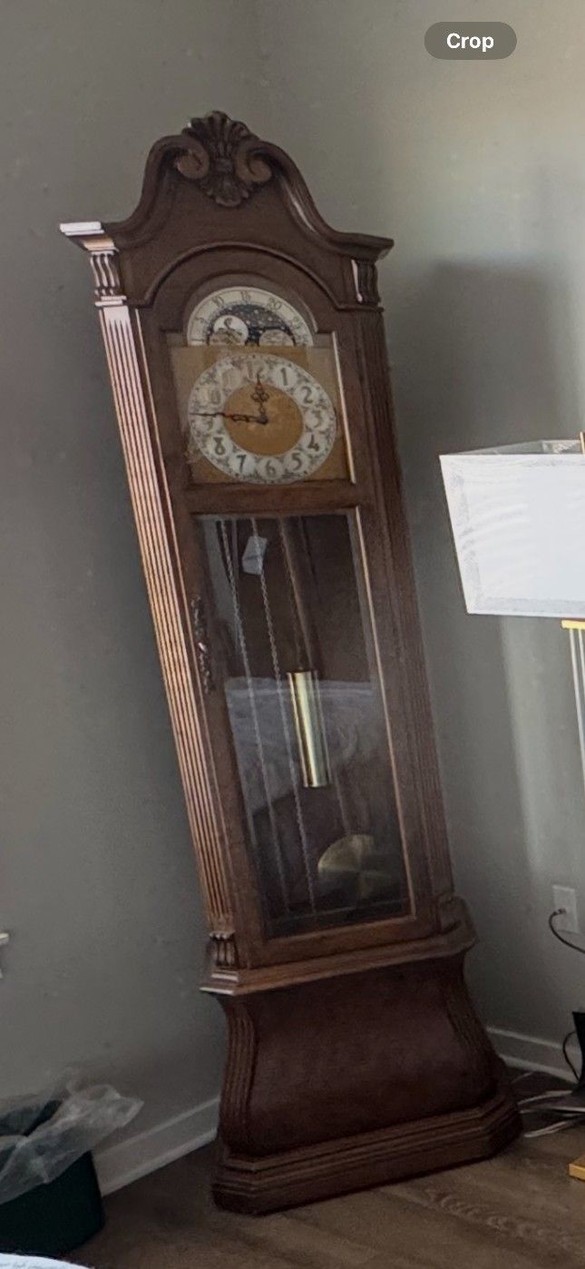 Tall Wood Old Grandfather Clock