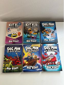 Dog Man & Cat Kid Book Collection Set Lot-6 books