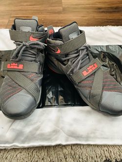 NIKE LeBron Soldier 9 (IX) Premium Basketball Men’s Sneakers Dark Gray/Hot Lava Size 13