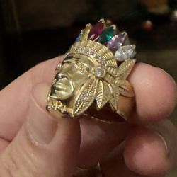 10k Indian Chief Ring 