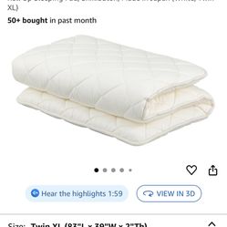 FULI Japanese Futon Japanese Floor Bed, Tatami Foldable Bed, Roll Up Sleeping Pad, Shikibuton, Made in Japan (White, Twin XL)
