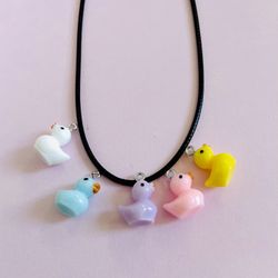 Ducklings  Charm Necklace -chicks  Charm Necklace -kids Duck Kids Jewelry -patito Choker 