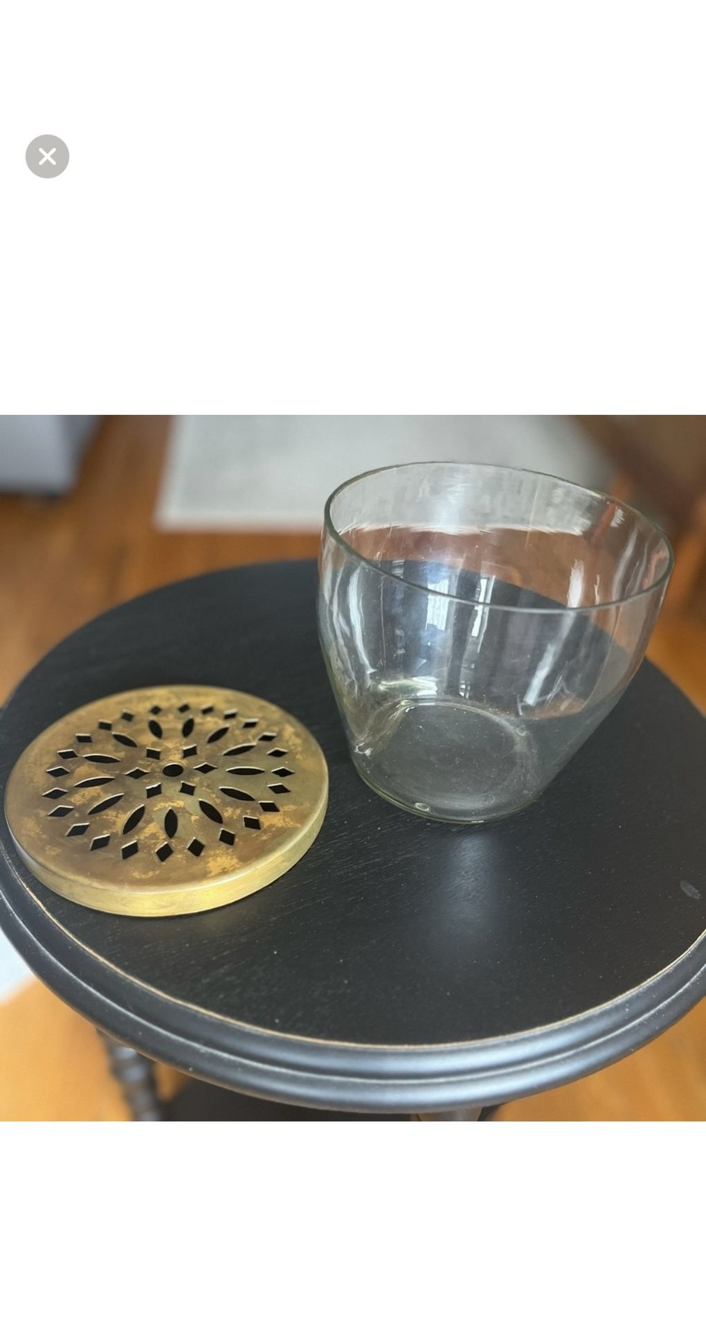 Glass Jar With Brass Top