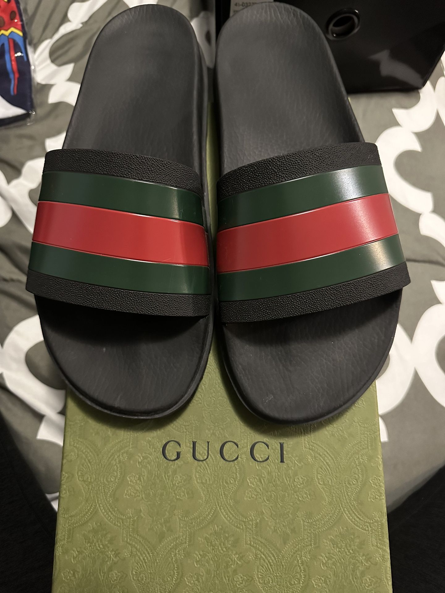 Men's Gucci Signature Stripe Slide Sandals