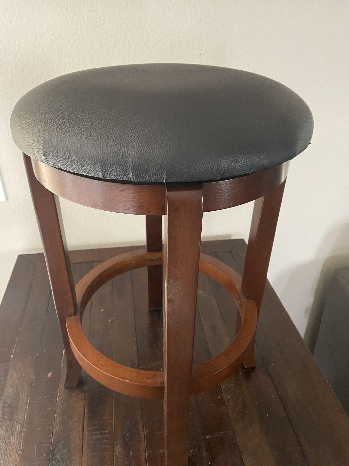 Wooden Bar Stool ( Black Top )