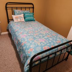 (Reduced)Wayfair Twin Bed + Matress - LIKE NEW