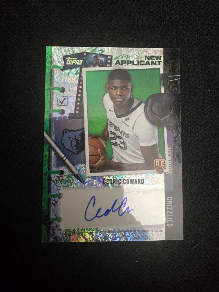 2025-26 Topps Cedric Coward New Applicant Auto /99