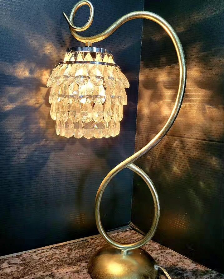 Pier 1 Imports Bohemian Victorian Style Swirl and Drops Table Lamp 26"×47"