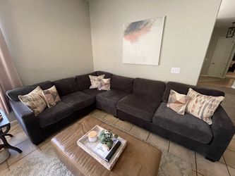 Dark Gray Fabric Sectional Sofa