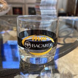 Bacardi Black And Yellow Football On The Rocks Glass