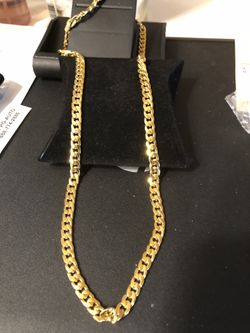 Men’s 18 kt gold fd chain link necklace 28 inches