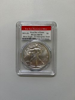 2021-(S) Silver Eagle Type 1 Emergency Issue PCGS MS70 First Day of Issue (FDOI)