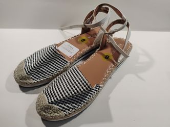 Nautica woven espadrille with white ankle straps. Size 9