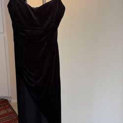 Black Velvet Long Dress 