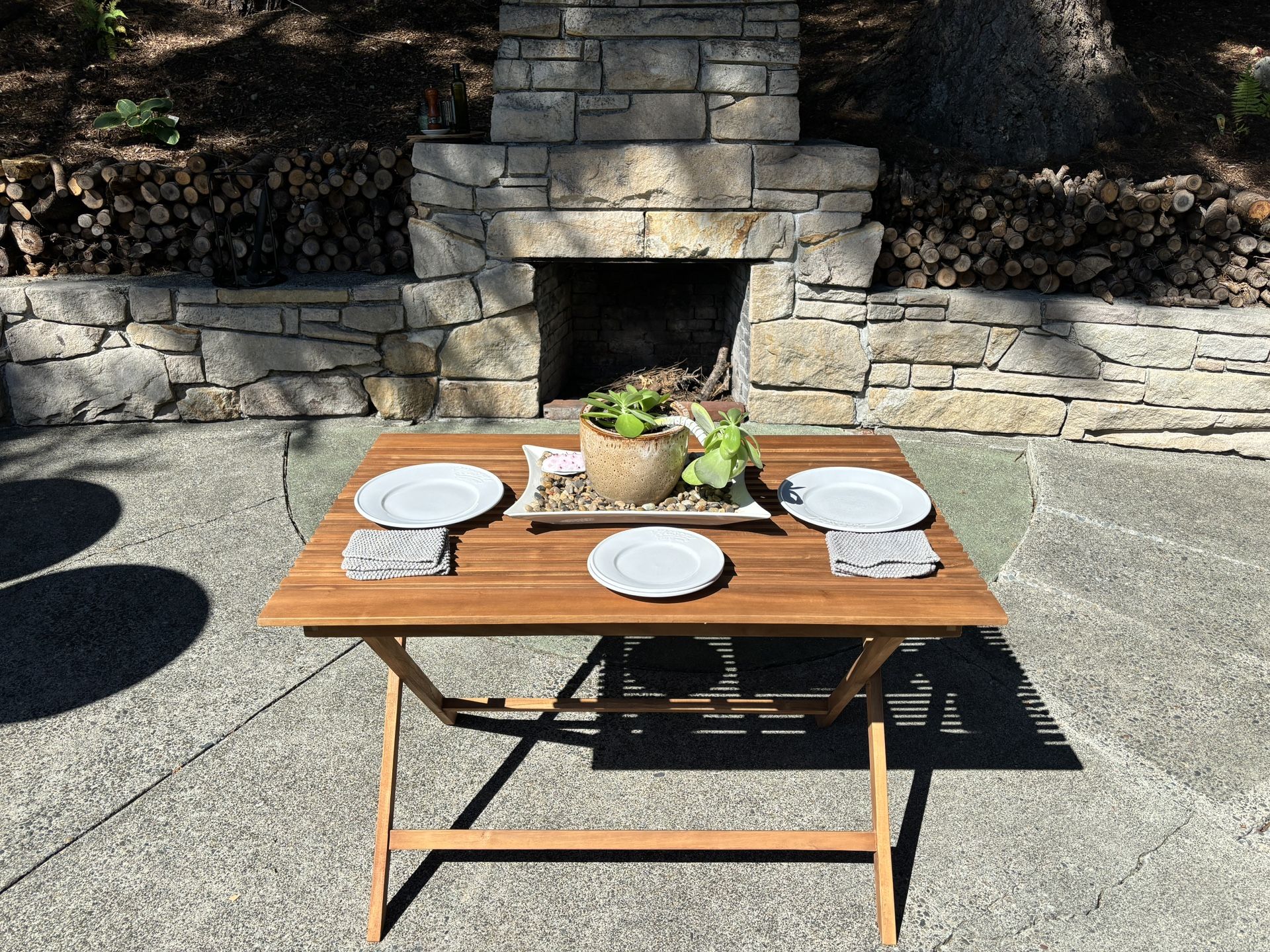 Patio Dining Table Teak Wood (new)