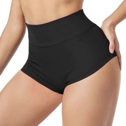 New Workout Butt Lifting Booty Shorts Women Sexy Gym Spandex Dance Bottoms High Waist Yoga Sports Leggings, Medium 