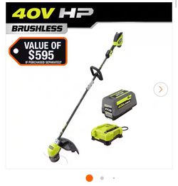 BRAND NEW IN BOX Shop RYOBI 40V HP Brushless Whisper Series 17 in. Cordless Battery Carbon Fiber Shaft String Trimmer w/ 6.0 Ah Battery & Charger