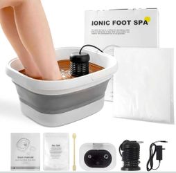 Ionic Foot Bath Detox Machine-Foot Detox Machine with 2 Ionic Arrays,Foot Spa with Foldable Foot Soaking Tub