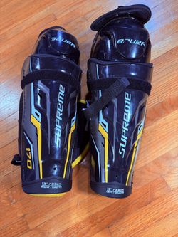 Bauer Supreme TotalONE NXG Ice Hockey Shin Guards 15 in Padded Black/Yellow