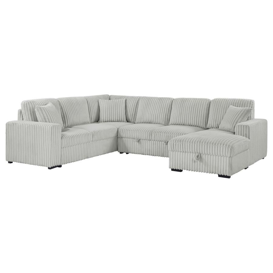 New Gray Sleeper Sectional Couch Storage Chaise! 122x97! Free Delivery 🚚! Free Assembly!
