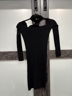 Mini Black Sweater Dress With Choker