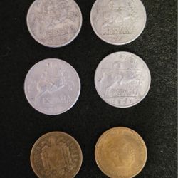 Lot of 6 Spanish coins from 40s and 50s