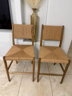 Brand New Set of 2 Alva 24.4 in. Honey Mahogany Counter Stools