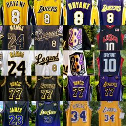 Los Angeles Lakers Kobe Bryant Luka Doncic Shaquille O'Neal Lebron James stitched Jersey Black Mamba Team usa

Brand new with tags!