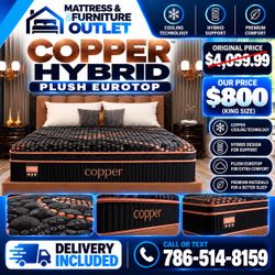 Copper Hybrid Plush Eurotop King Mattress