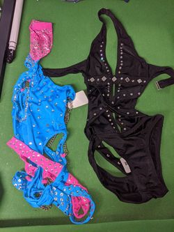 Black Romper. Also in listing Blue and Pink Chains Stripper Outfit Dance Wear