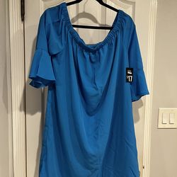 Royal Blue Off Shoulder Dress