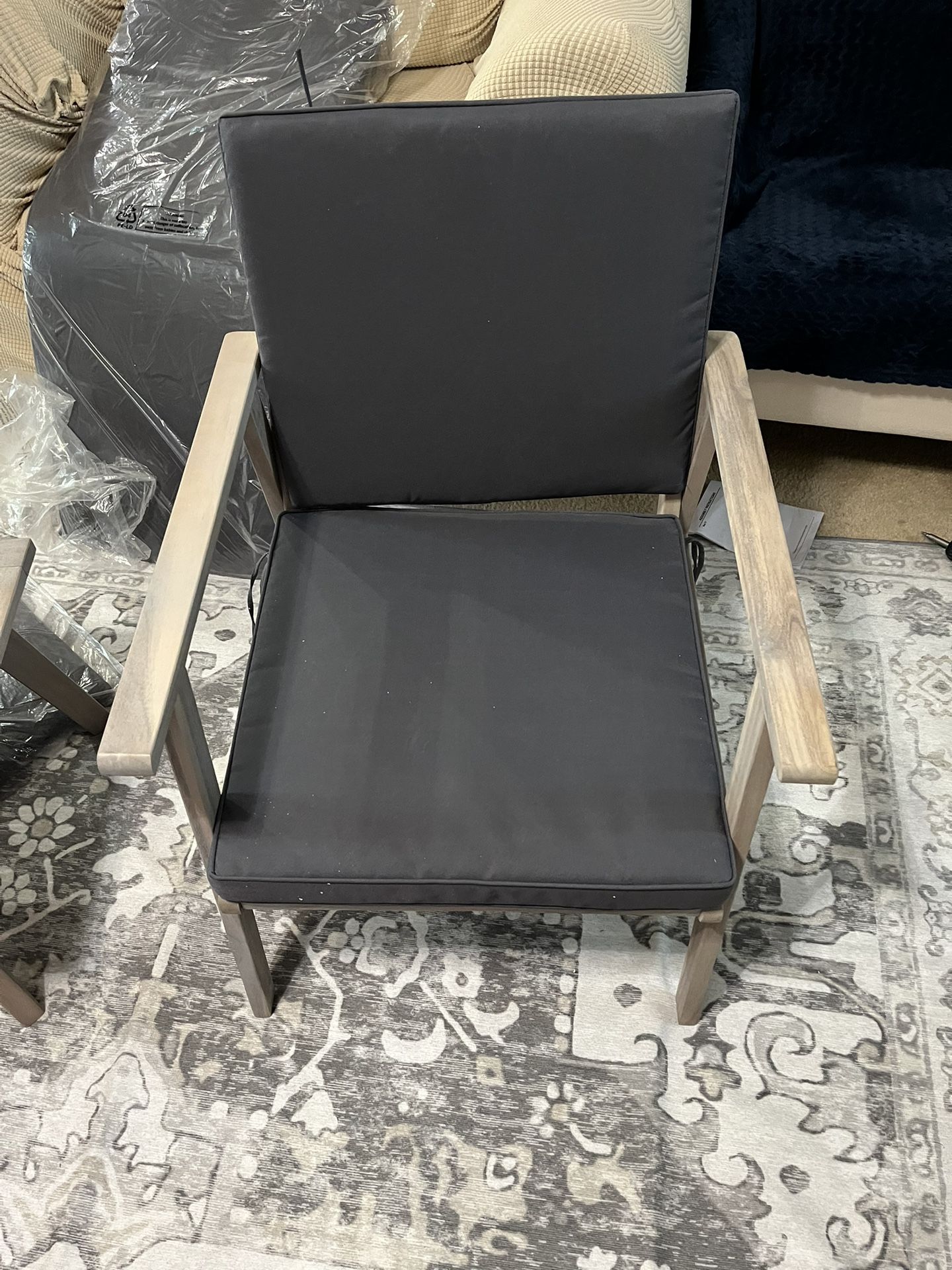 4 Pieces Patio Furniture Set, Outdoor Wicker Patio Conversation Set, All-Weather Rattan Bistro Set with Loveseat Chairs Table Soft Cushions for Garden