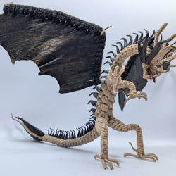 Vintage Dragon Figurine - Handmade Macrame **READ DESCRIPTION**
