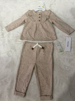 Darling new with tags Calvin Klein 2 pc Infant/Baby Girl Outfit, 3-6 mo