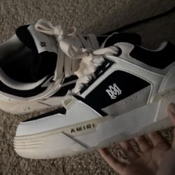 AMIRI MA-1 Leather Sneakers Black & White Designer Low Tops